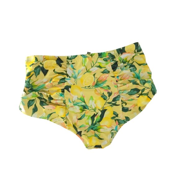 torrid Off Shoulder Ruffle Bikini Set Lemon Swim Suit Modest Plus Yellow UPF 3X - Picture 9 of 16